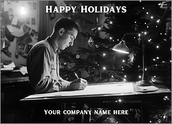 Personalized Drafting Christmas Card